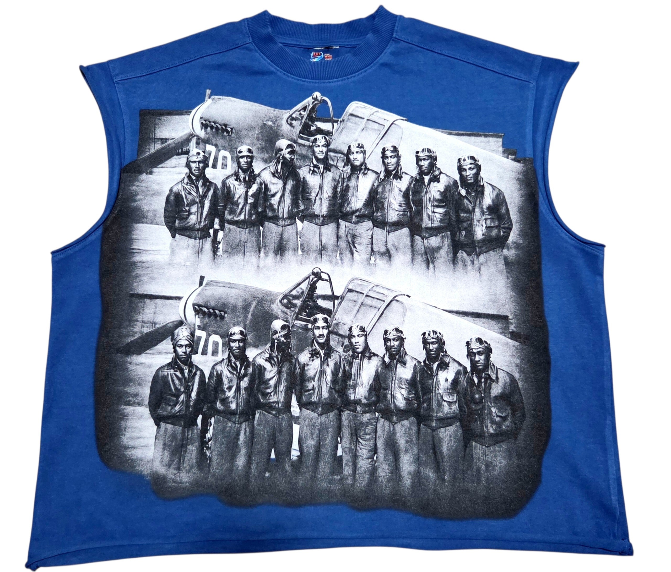 "FLIGHT SCHOOL '26" SLEEVELESS UNISEX TEE -BLUE