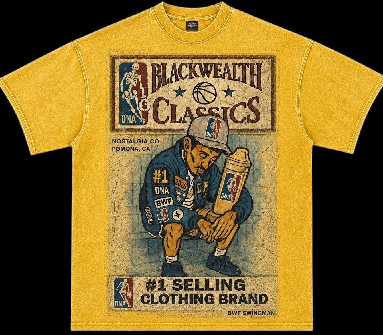 "BLACKWEALTH CLASSICS" (LAKESHOW VS CELTICS) TEE -YELLOW
