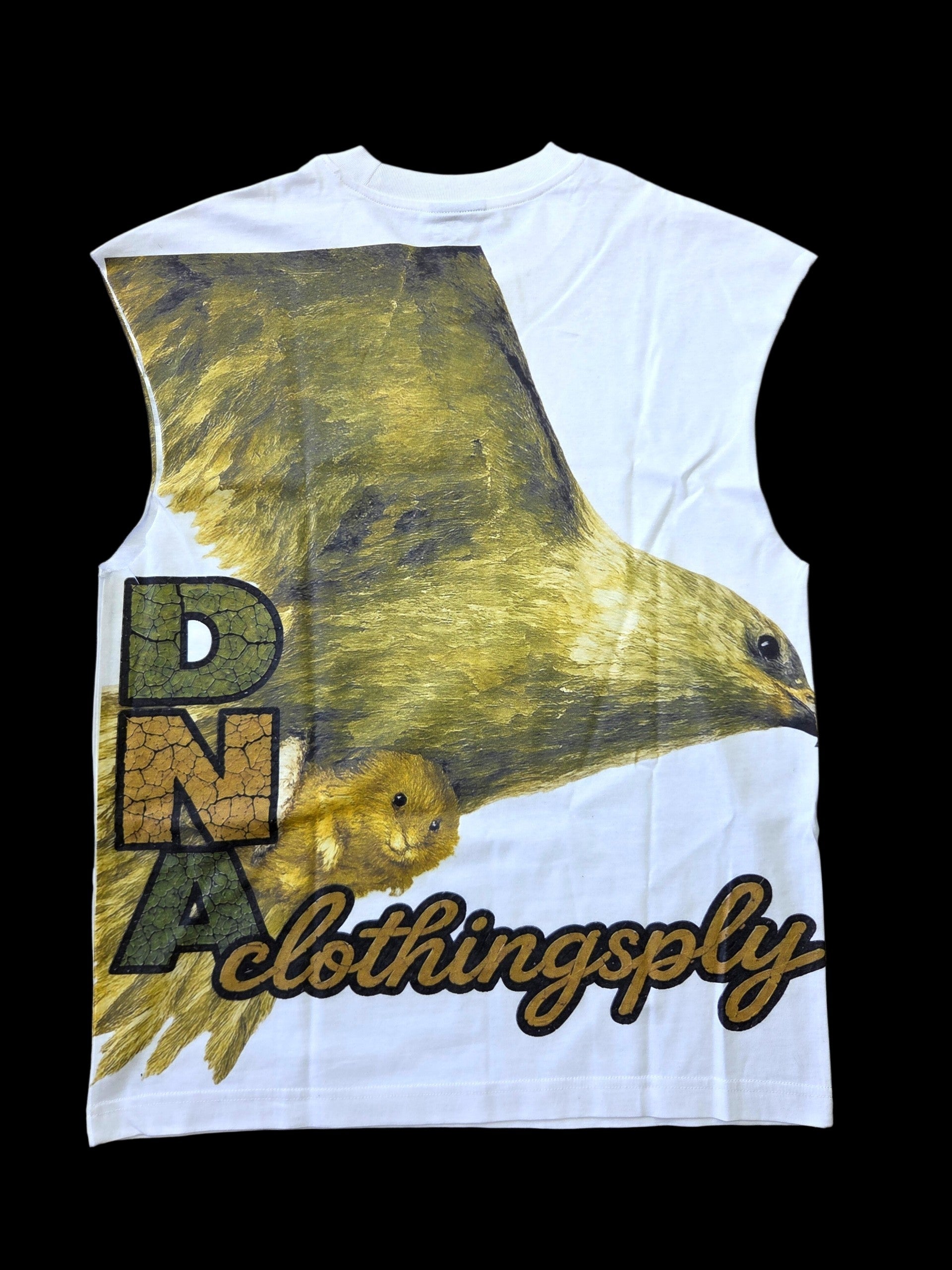 "EARLY BIRDS" SLEEVELESS UNISEX TEE -WHITE