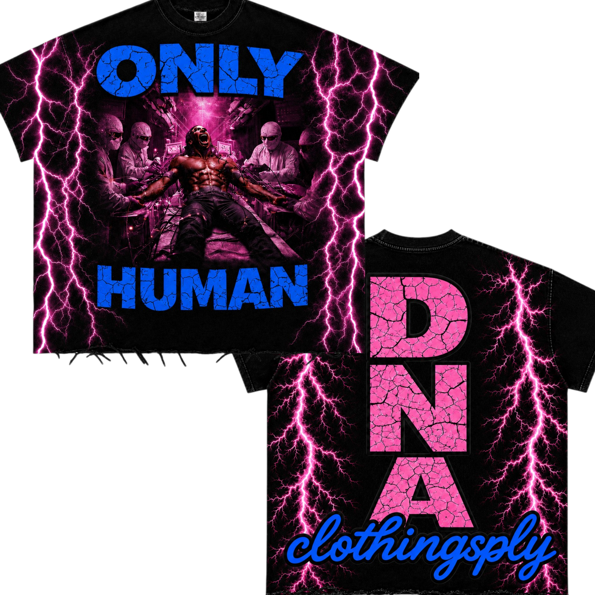 "ONLY HUMAN" TEE-BLK