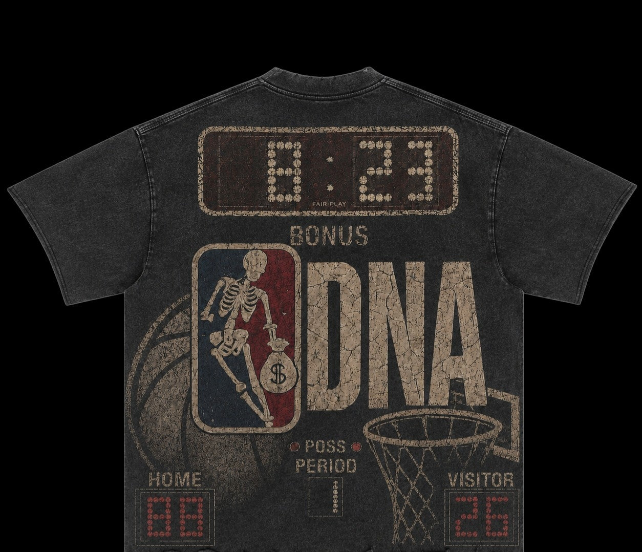 "BLACKWEALTH CLASSICS" (FLOOR SEATS) TEE - CHARCOAL BLACK