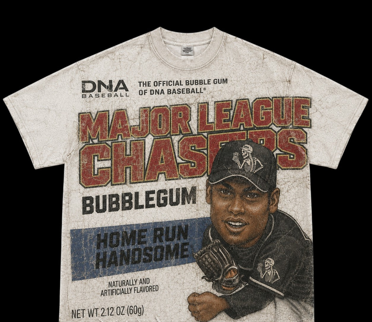 "MAJOR LEAGUE CHASERS" (HOMERUN HANDSOME) TEE -WHITE