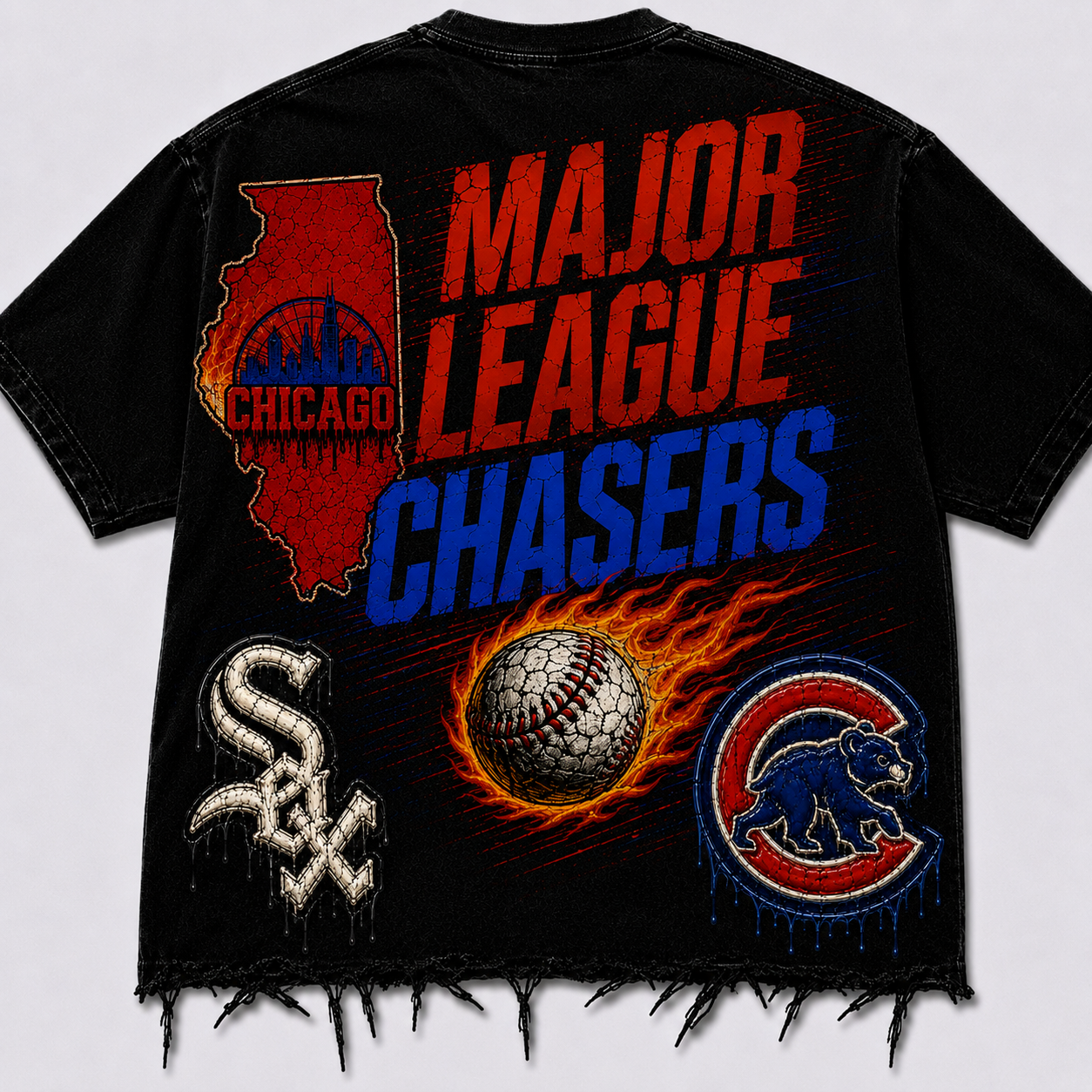 "MAJOR LEAGUE CHASERS" LOGO TEE -BLK (CHICAGO EDITION)