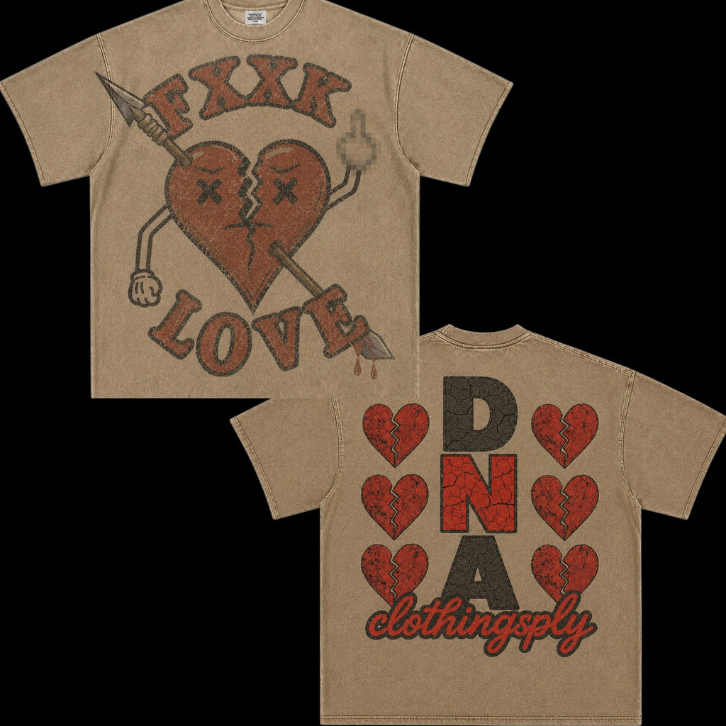 "F LOVE" UNISEX TEE -CREAM/BEIGE
