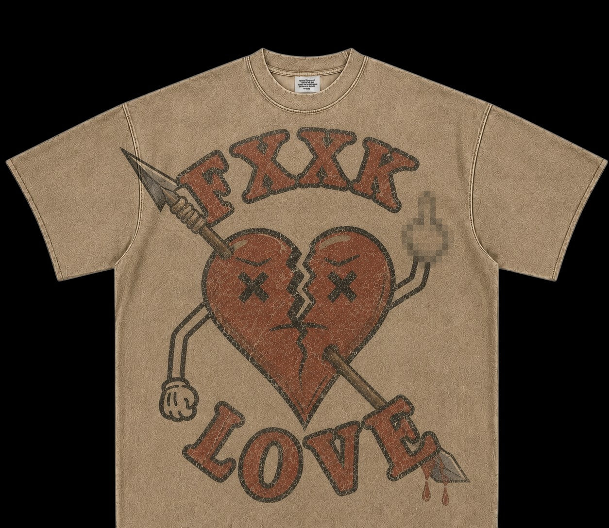 "F LOVE" UNISEX TEE -CREAM/BEIGE