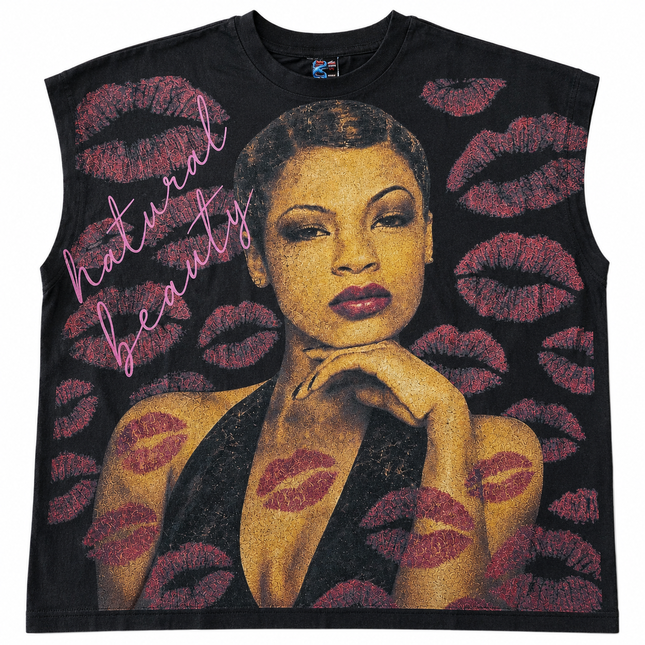 "CHILDHOOD CRUSH" NATURAL BEAUTY SLEEVELESS UNISEX TEE -BROWN