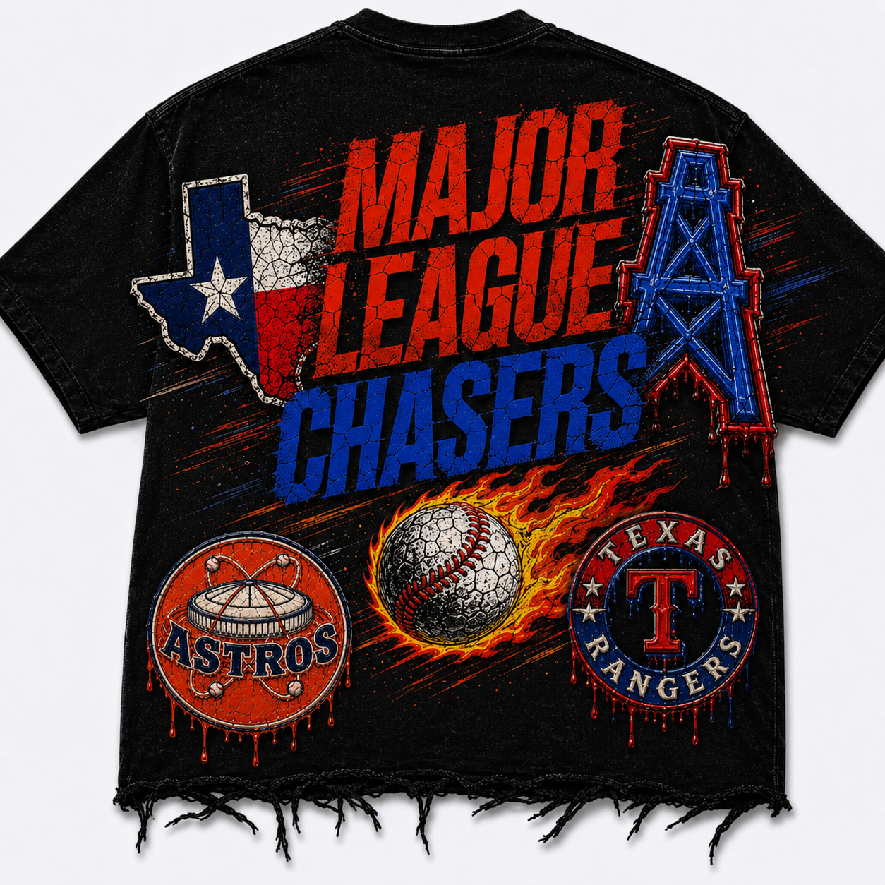 "MAJOR LEAGUE CHASERS" LOGO TEE -BLK (TEXAS EDITION)