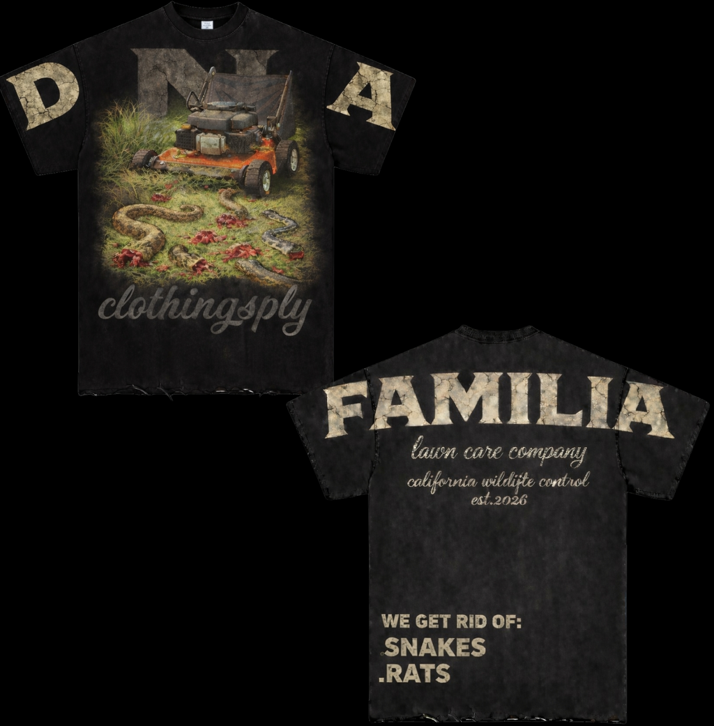 FAMILIA LAWNCARE TEE -BLK