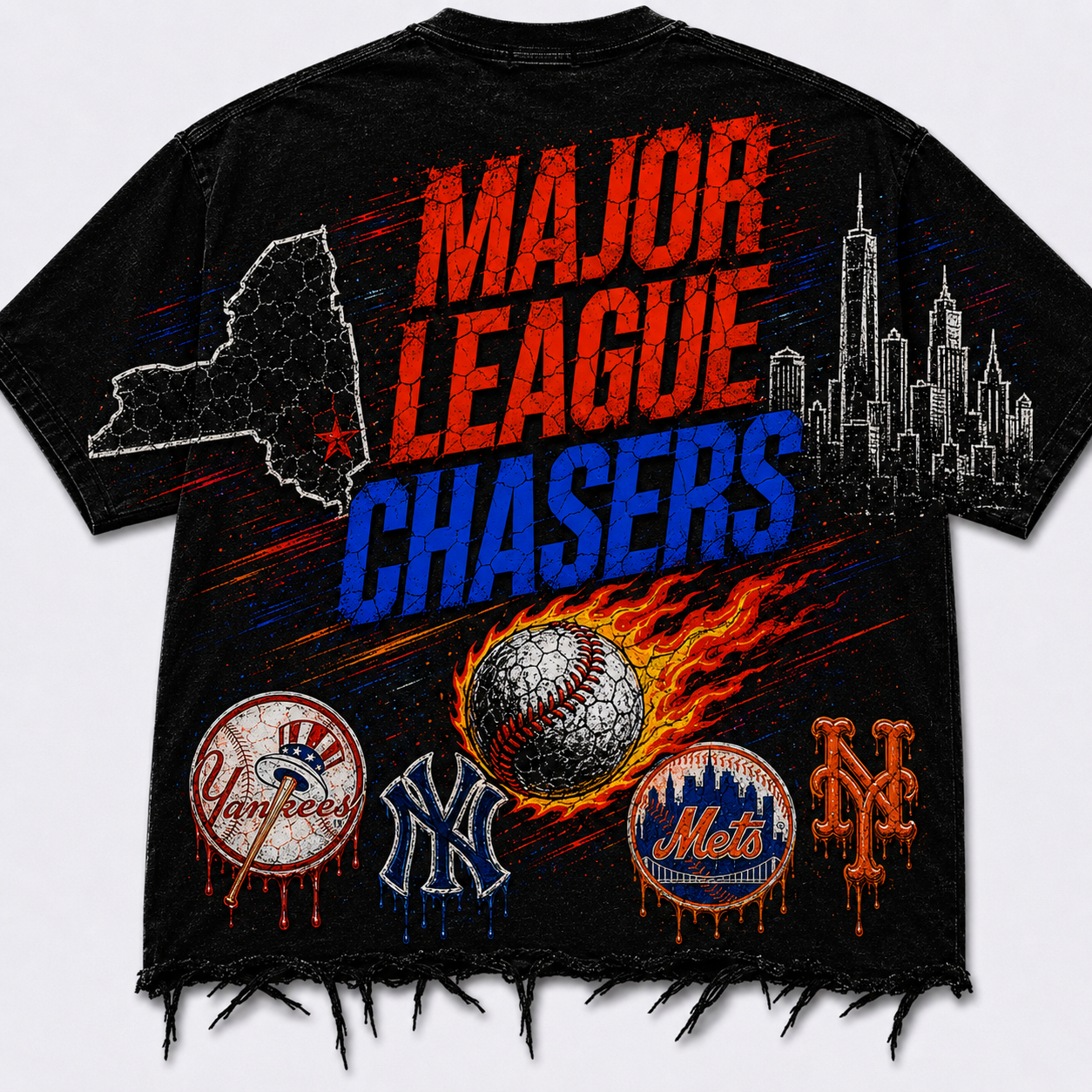 "MAJOR LEAGUE CHASERS" LOGO TEE -BLK (NEW YORK EDITION)