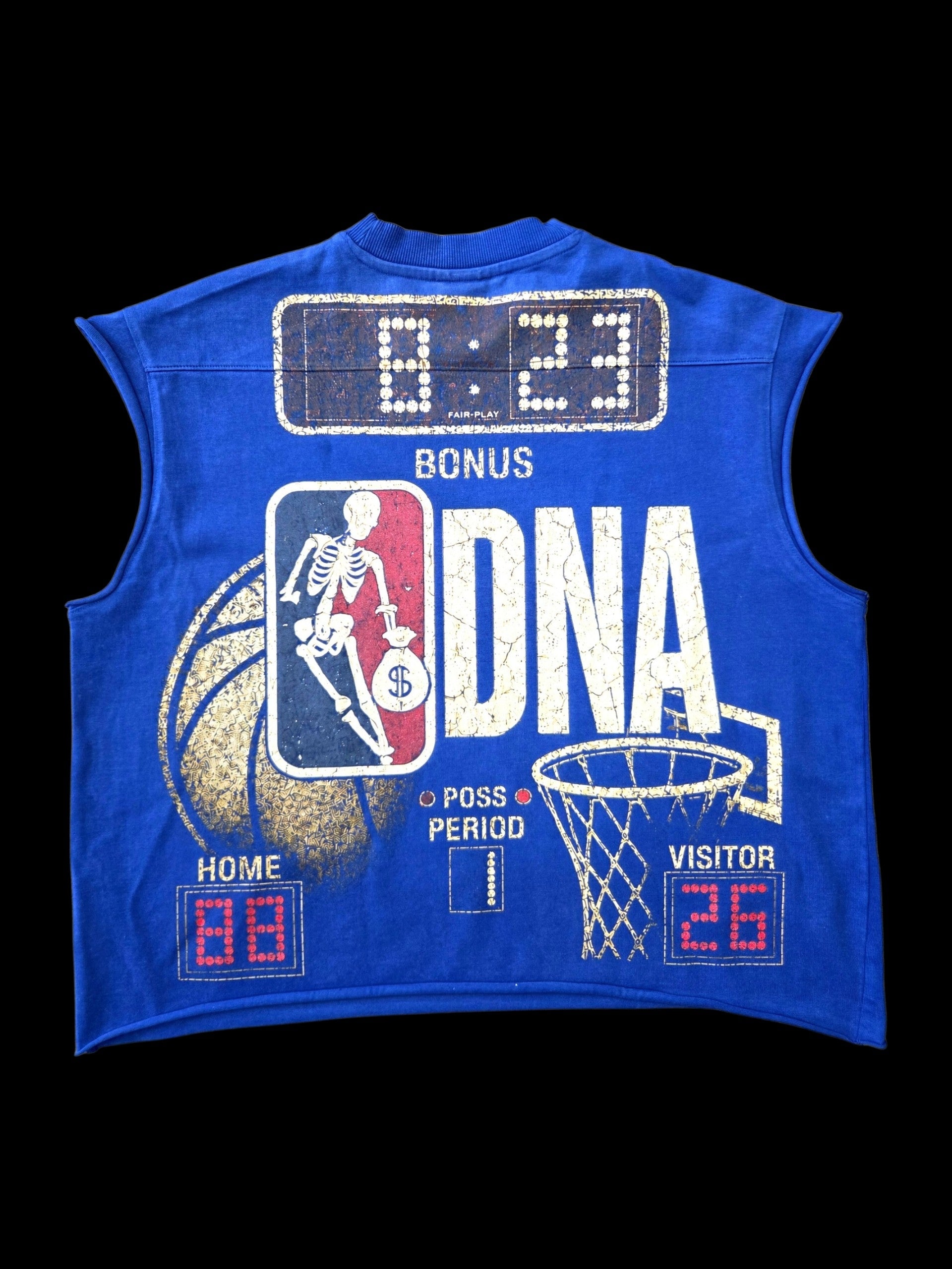"BLACKWEALTH CLASSICS" (BALL ALL THE TIME) SLEEVELESS UNISEX TEE -BLUE