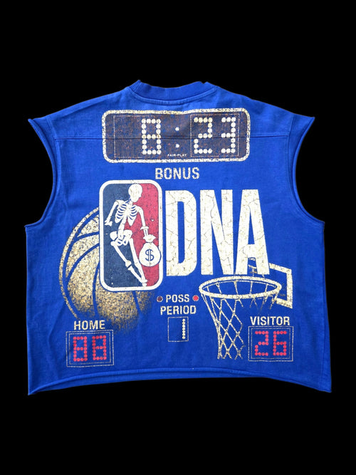 "BLACKWEALTH CLASSICS" (BALL ALL THE TIME) SLEEVELESS UNISEX TEE -BLUE