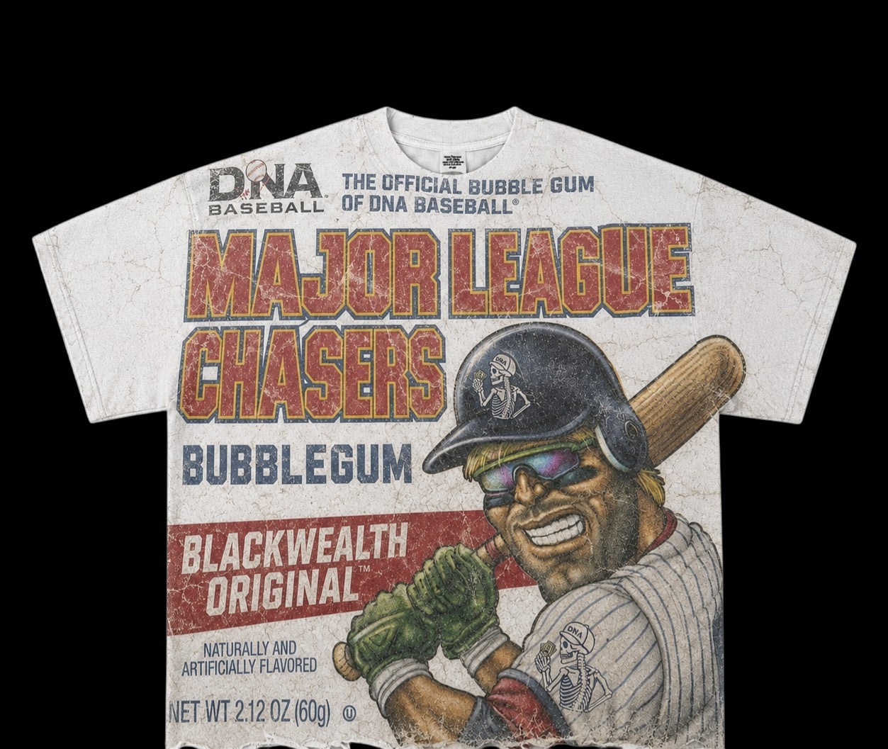 "MAJOR LEAGUE CHASERS" (BLACKWEALTH ORIGINAL) TEE -WHITE