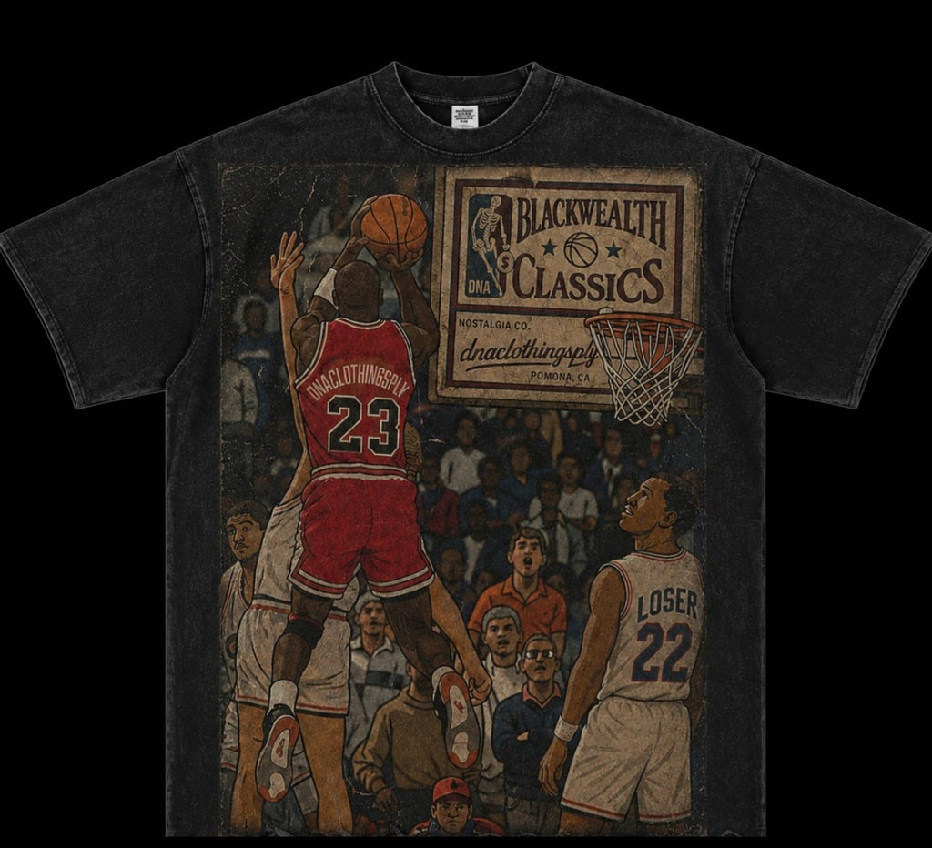 "BLACKWEALTH CLASSICS" (FLOOR SEATS) TEE - CHARCOAL BLACK